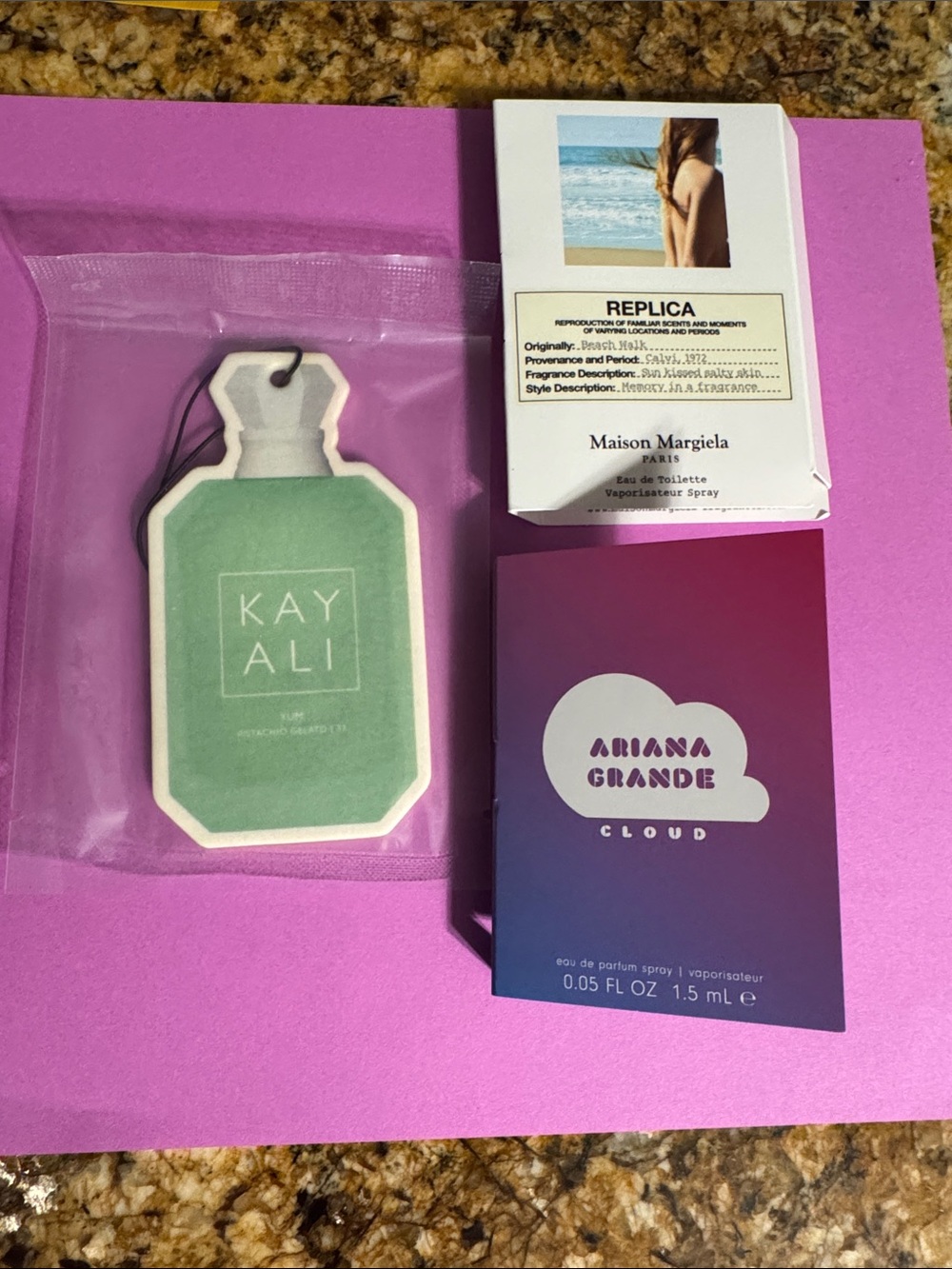 KAYALI Green Bottle Air Freshener + Fragrance Samples (New and never used)